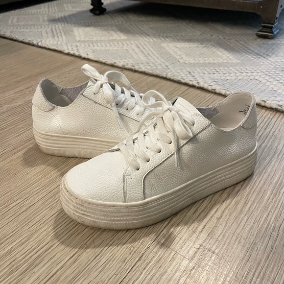 Crown Vintage Platform White Sneakers - Picture 4 of 6